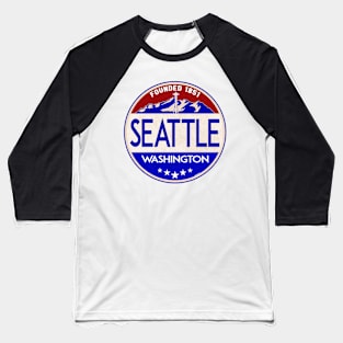 Seattle Washington Mount Rainier National Park Baseball T-Shirt